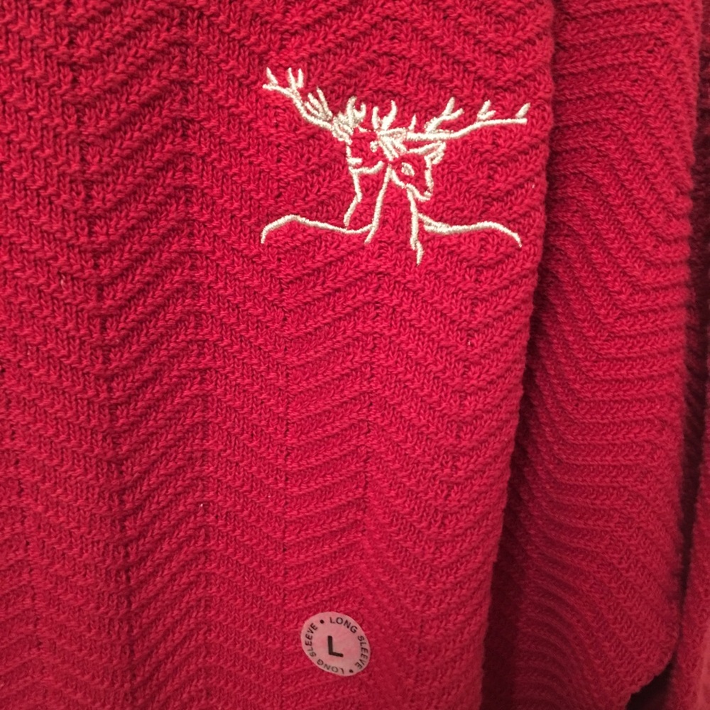 Trader Bay Stag w/ Doe Cotton Pullover Sweater L